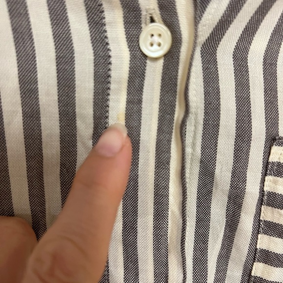 Madewell Tie Front Shirt Maitland Stripe Button Front Long Sleeves Size S - Picture 6 of 8